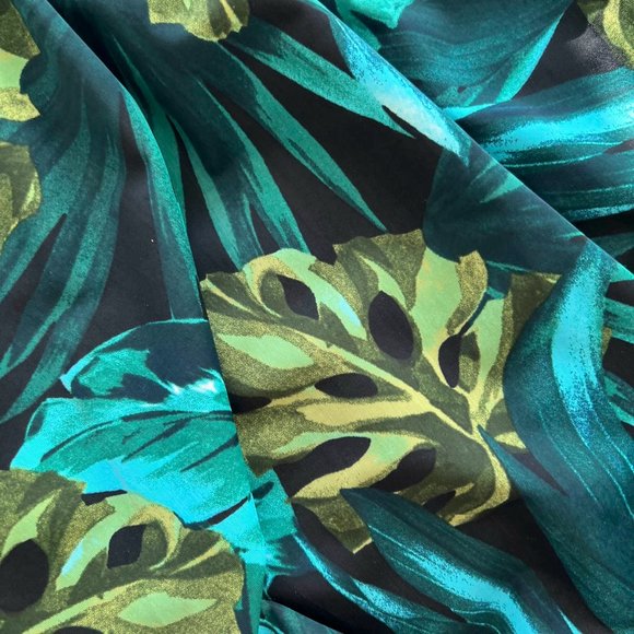 American Apparel Jungle Monstera Leaves Skater Dress - Picture 2 of 7